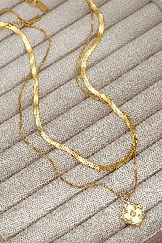 18K STAINLESS STEEL TARNISH FREE LAYERED NECKLACE | 40NK9590