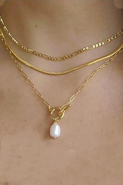 18K STAINLESS STEEL TARNISH FREE LAYERED NECKLACE | 40NK9592