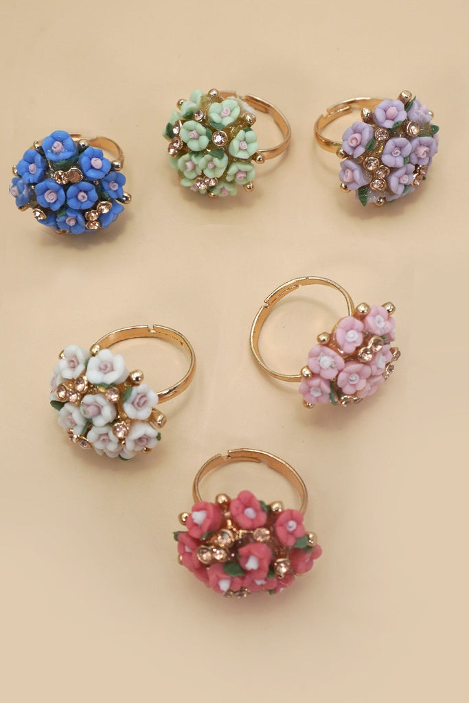 BLOSSOM FLOWER ADJUSTABLE GOLD RING | 80R104