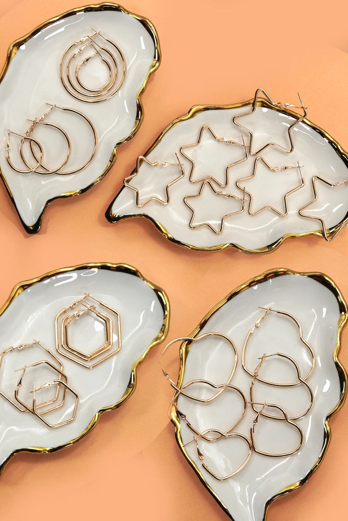 18K STAINLESS STEEL WATERPROOF TARNISH FREE HOOPS | 40E420