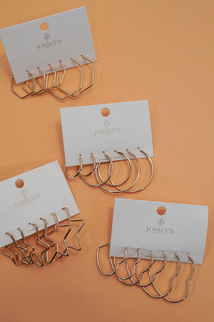 18K STAINLESS STEEL WATERPROOF TARNISH FREE HOOPS | 40E420