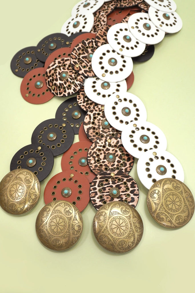 Studded Circular Disc Snap Y Shape Punk Belt | 40BT657