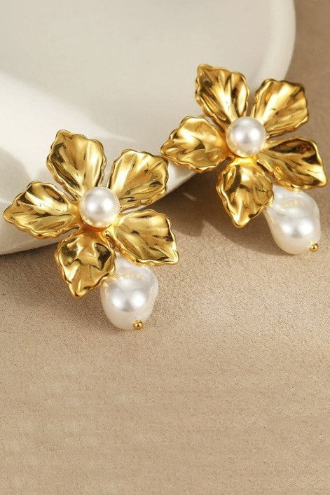 18K STAINLESS STEEL TARNISH FREE FLOWER EARRINGS | 40E423