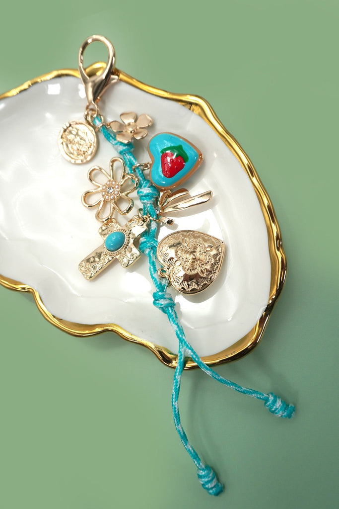 BAG CHARM-ROPE CROSS PORCELAIN STRAWBERRY | 80K070