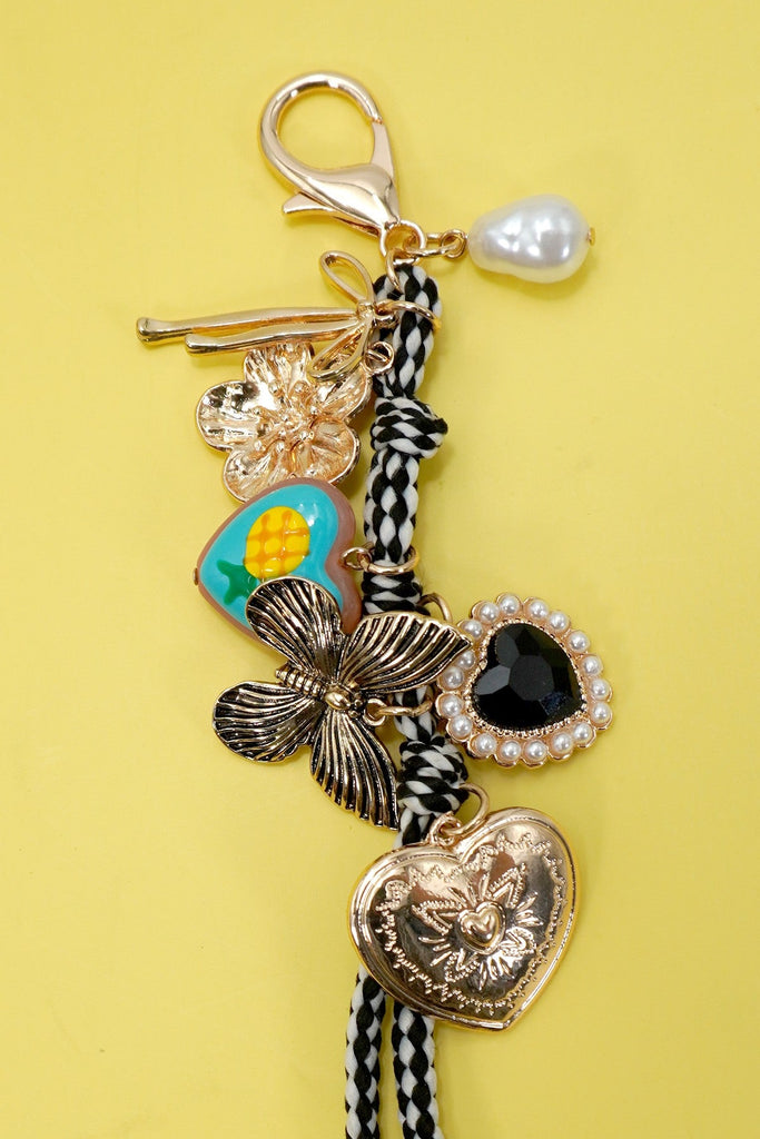 BAG CHARM-ROPE HEART PORCELAIN FRUIT | 80K067