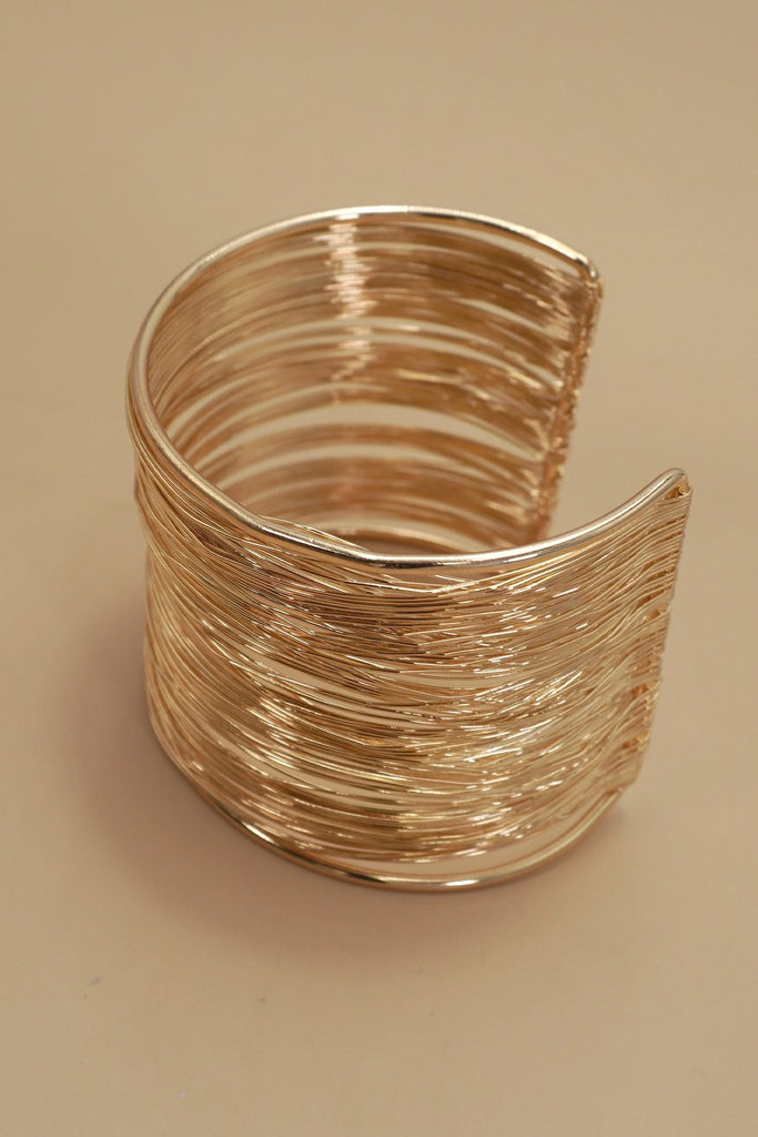 MULTI LAYER GOLD WIRE STRING CUFF BANGLE BRACELET | 40B5200