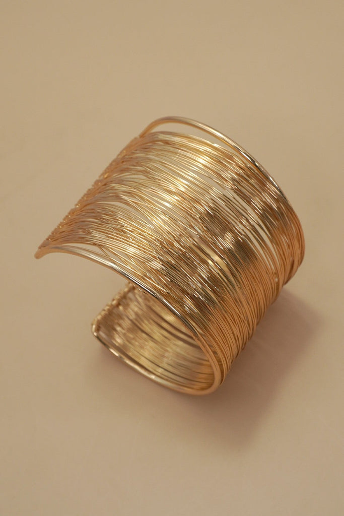 MULTI LAYER GOLD WIRE STRING CUFF BANGLE BRACELET | 40B5200