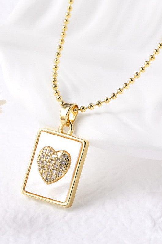 EPOXY RHINESTONE PENDANT NECKLACE | 40NK9607