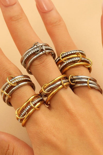 Stainless Steel Stackable Plain Band Rings Linked | 40R134