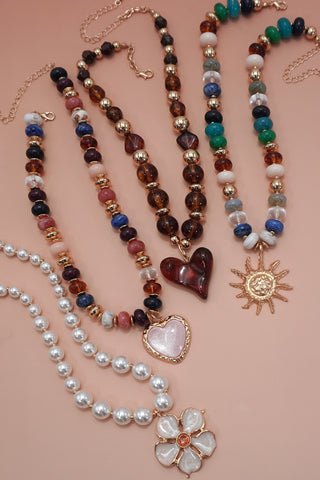 TRENDING HANDMADE CHUNKY BEADED CHARM NECKLACE | 80N92451