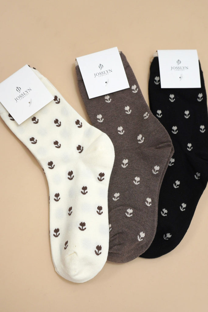 WOMAN BREATHABLE FLORAL COTTON SOCKS | 40S02067