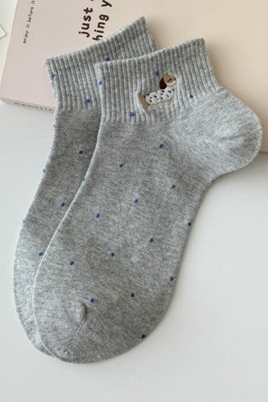 WOMAN DOG POLKA DOT ANKLE THROWBACK SOCKS | 40S02070