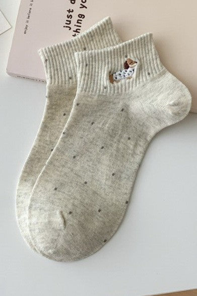 WOMAN DOG POLKA DOT ANKLE THROWBACK SOCKS | 40S02070