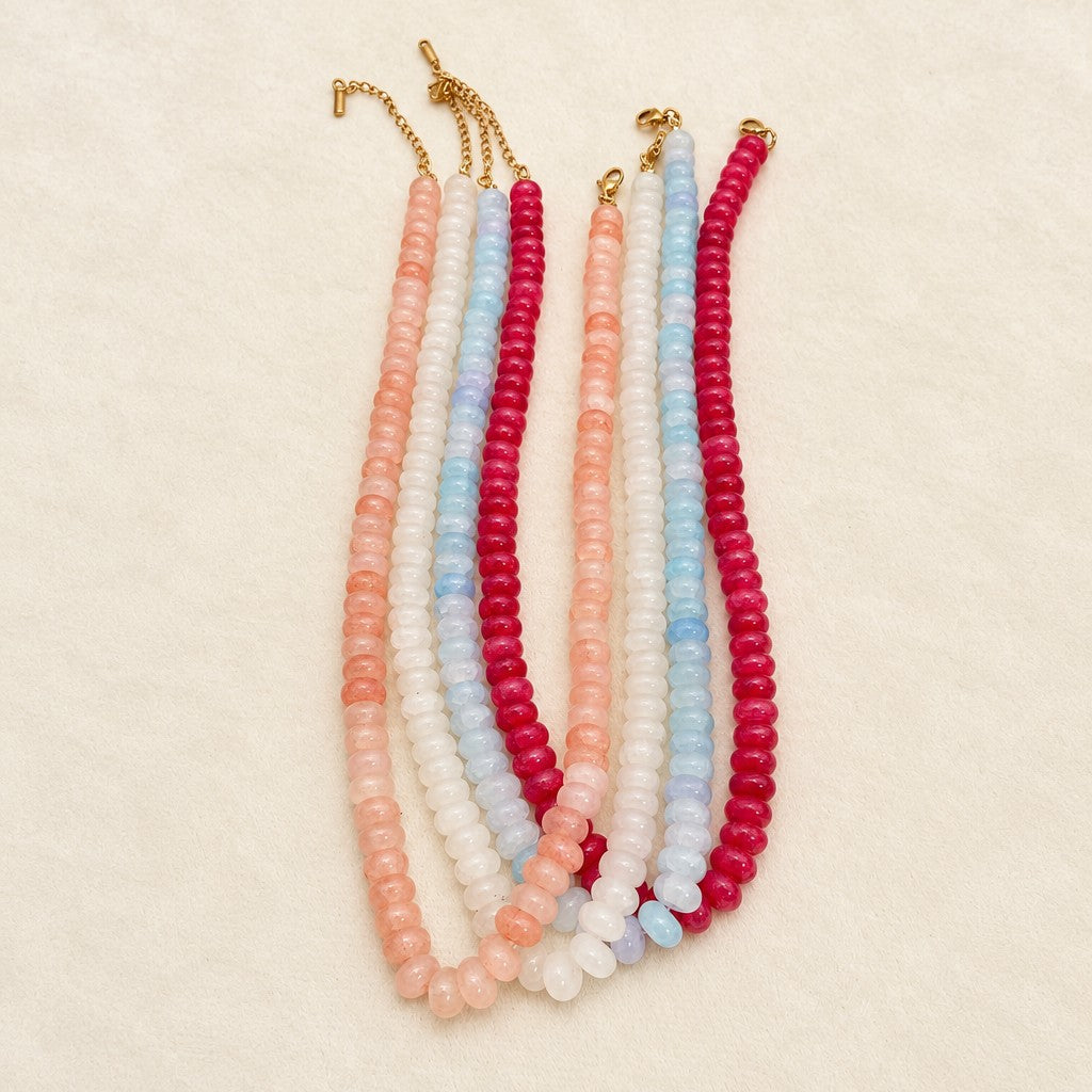 Colorful Rondelle Glass Bead Necklace | 40NK9838