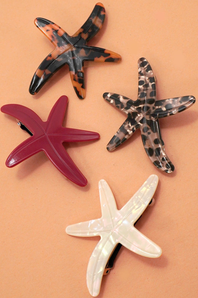 BEACH OCEAN SEA LIFE STARFISH HAIR CLIPS | 40H1015