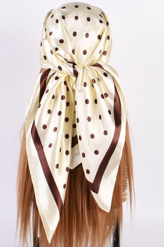 LARGE POLKA DOT PRINT BANDANA SCARF | 40SC694