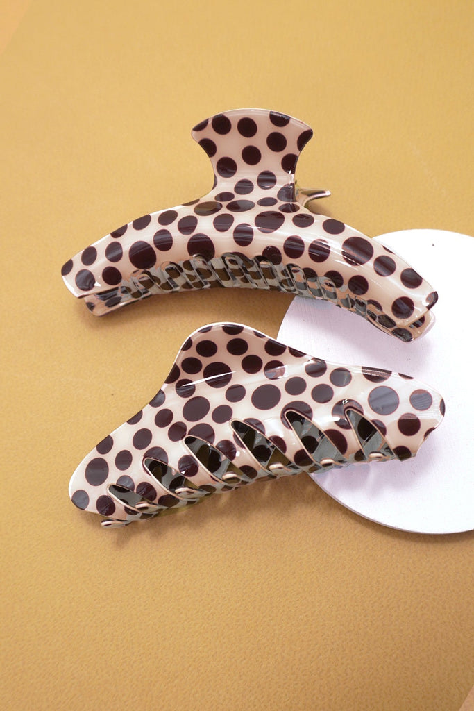 LARGE POLKA DOT HAIR CLAW CLIPS | 40H1019