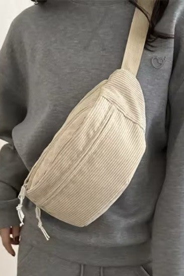 CORDUROY CROSSBODY SLING FANNY PACK BELT BUM BAG | 40P583