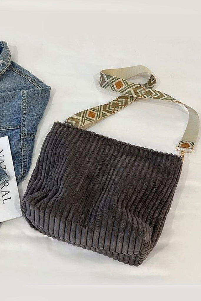Corduroy AZTEC Guitar Shoulder Strap Tote Bag | 40P584