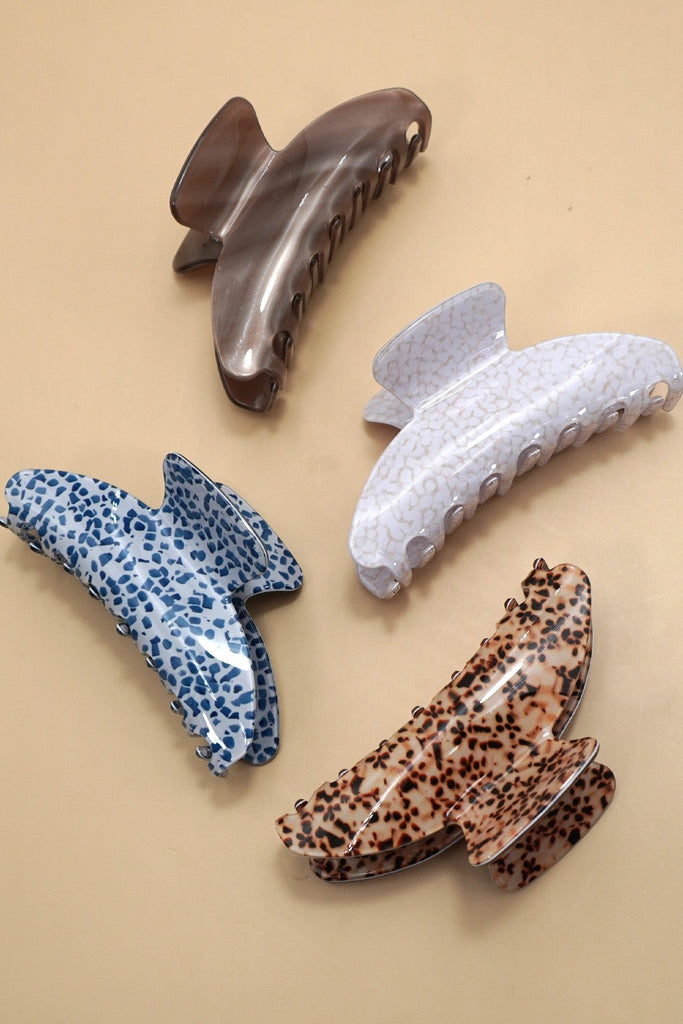 VINTAGE PORCELAIN ANIMAL HALF MOON HAIR CLAW CLIPS | 40H1022