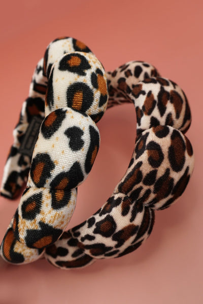 SPA SPONGE LEOPARD ANIMAL SCALLOPED HEADBAND | 40HB187