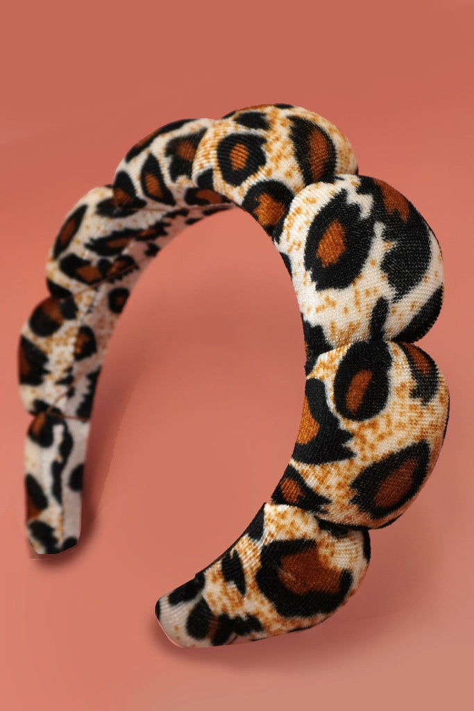 SPA SPONGE LEOPARD ANIMAL SCALLOPED HEADBAND | 40HB187