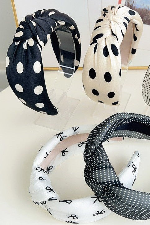 SOFT KNOTTED POLKA DOT HEADBAND HAIR BAND | 40HB188