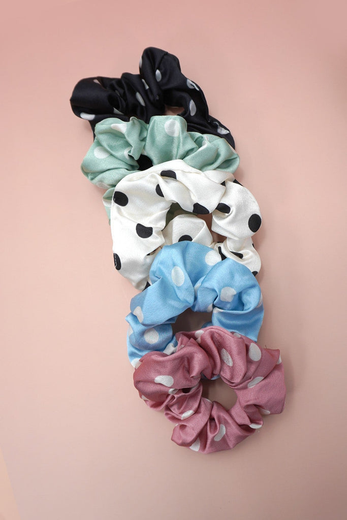 POLKA DOT SCRUNCHIES SET OF 5 | 40S743