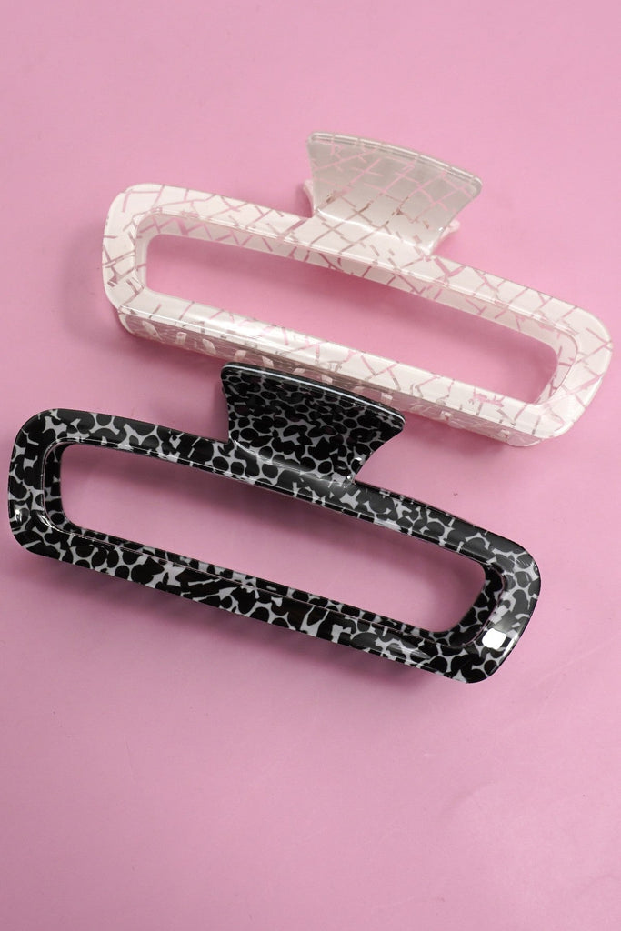 JUMBO OPEN RECTANGLE HAIR CLAW CLIPS | 40H1023