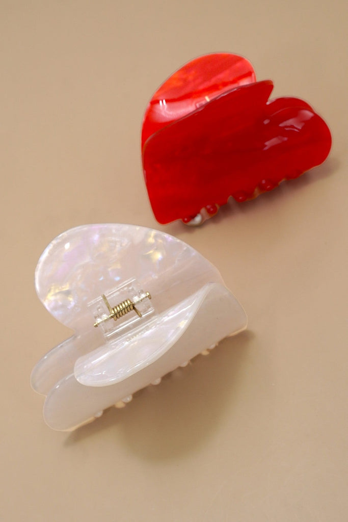 VALENTINE JUMBO HEART HAIR CLAW CLIPS | 40H1024