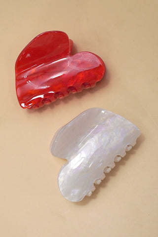 VALENTINE JUMBO HEART HAIR CLAW CLIPS | 40H1024