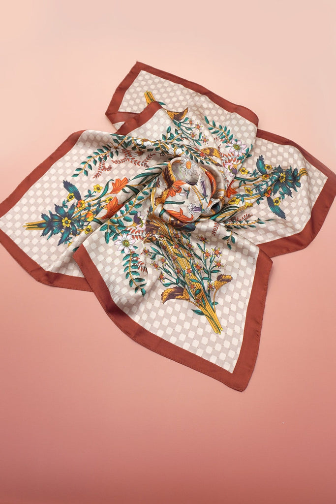 LARGE FLORAL PRINT BANDANA SCARF | 40SC697