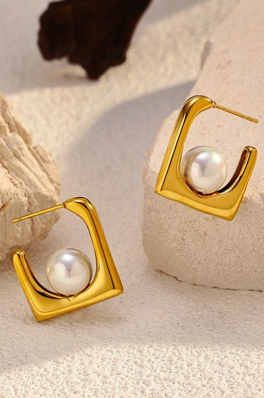 18K STAINLESS STEEL WATERPROOF TARNISHFREE U HOOPS | 40E438