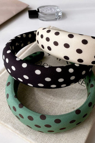 POKA DOT PUFFED SPA HEADBAND HAIR BAND | 40HB189