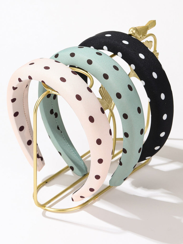 POKA DOT PUFFED SPA HEADBAND HAIR BAND | 40HB189