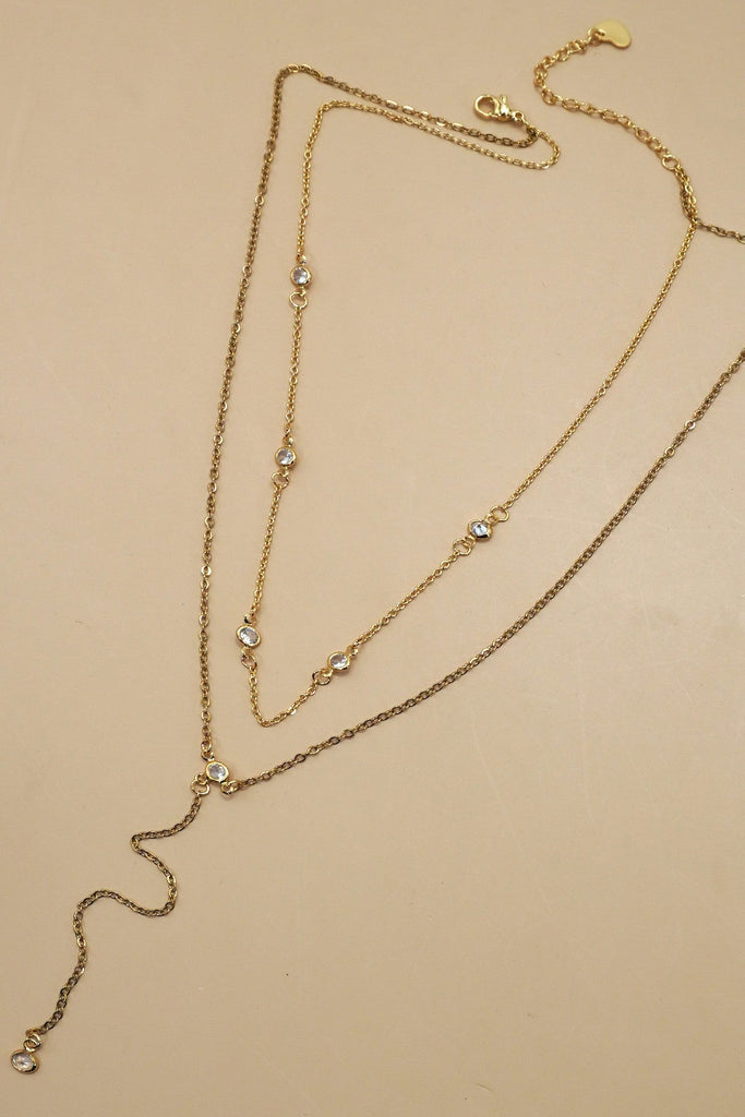 18K STAINLESS STEEL TARNISH FREE Y NECKLACE | 40NK9615