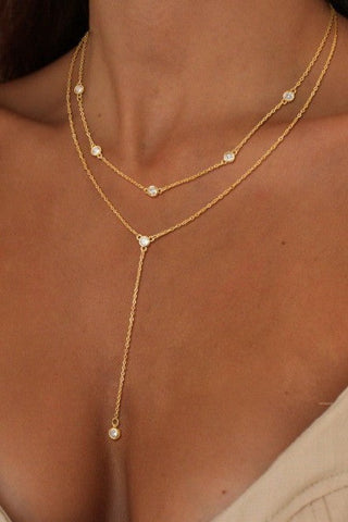 18K STAINLESS STEEL TARNISH FREE Y NECKLACE | 40NK9615