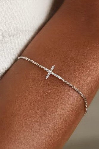 18K STAINLESS STEEL TARNISH FREE CROSS BRACELET | 40B5201