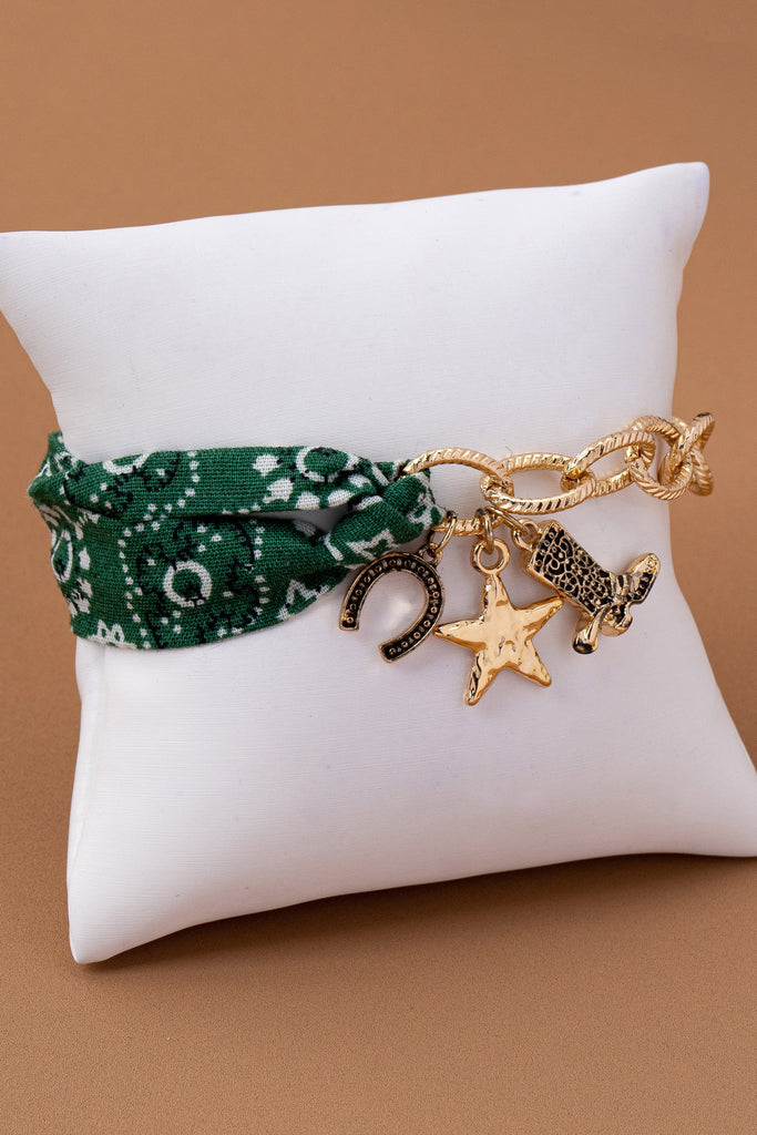 SCARF CHARM BRACELET-BOOT STAR HORSESHOE | 80B1558