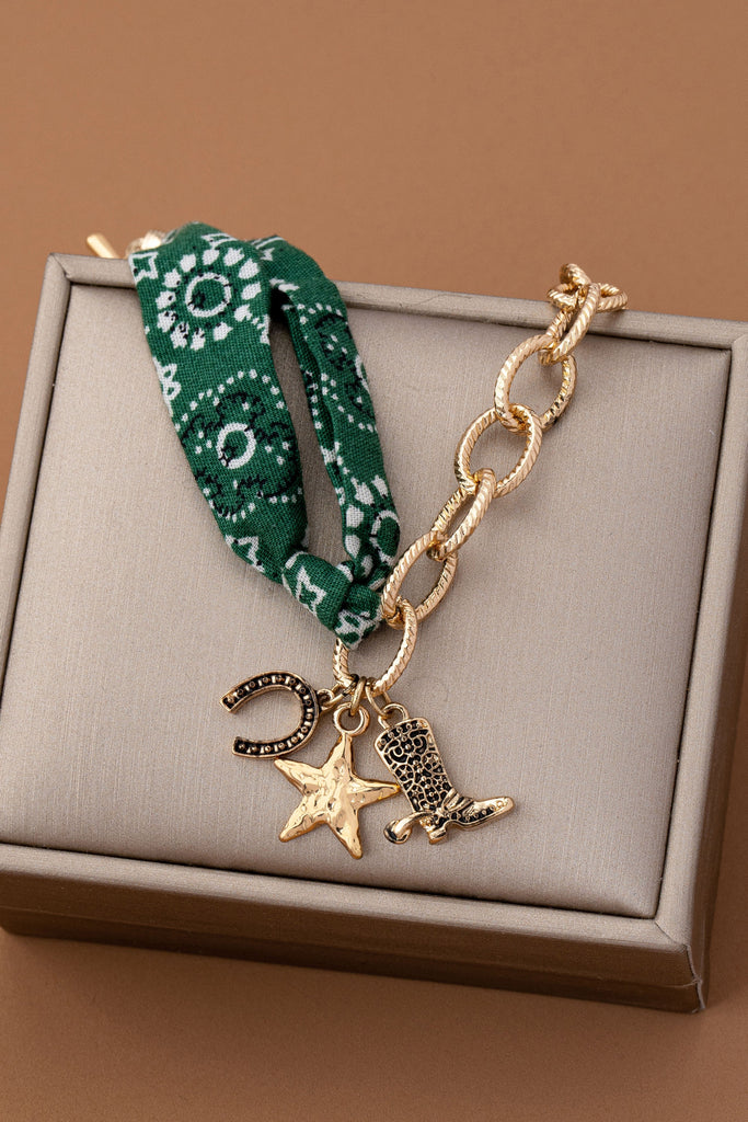 SCARF CHARM BRACELET-BOOT STAR HORSESHOE | 80B1558