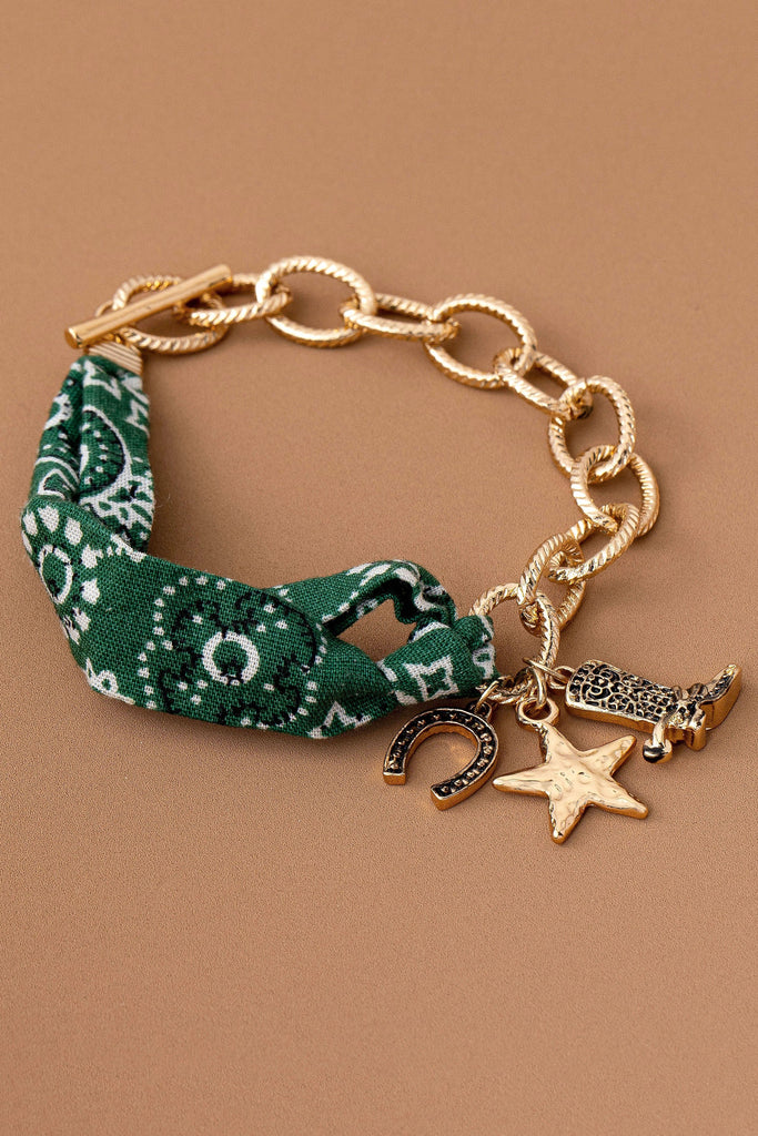 SCARF CHARM BRACELET-BOOT STAR HORSESHOE | 80B1558