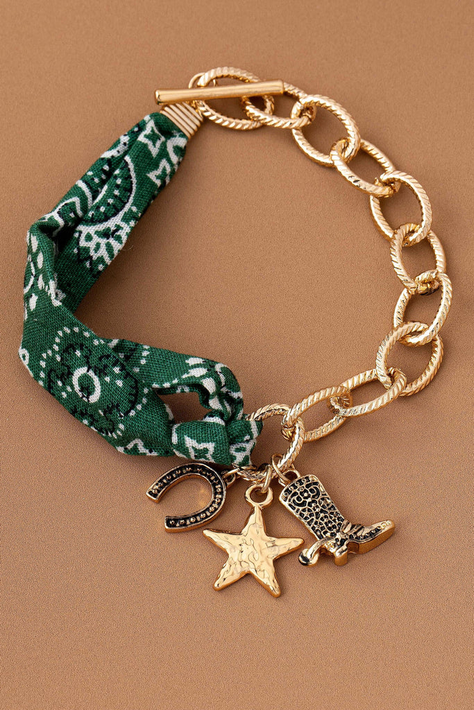 SCARF CHARM BRACELET-BOOT STAR HORSESHOE | 80B1558