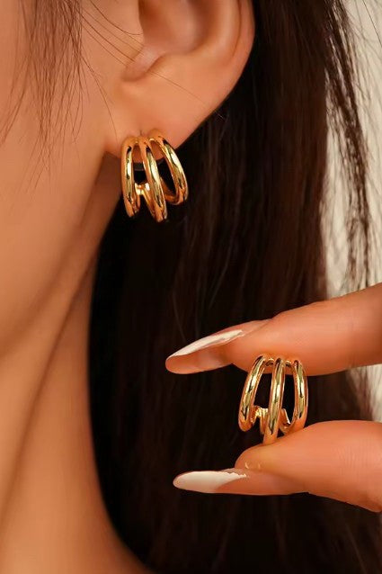 18K STAINLESS STEEL WATERPROOF TARNISH FREE HOOPS | 40E440