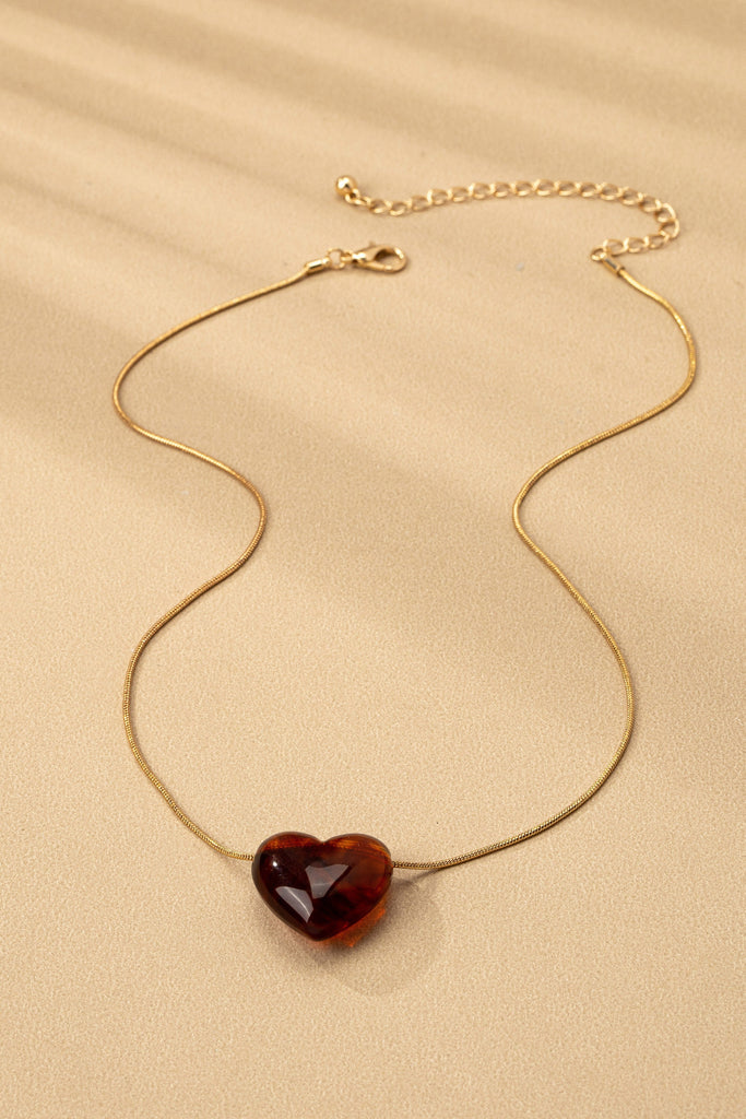 TORQUOISE HEART CHARM PENDANT NECKLACE | 80N92602