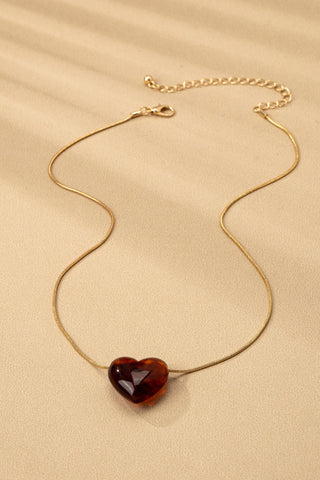 TORQUOISE HEART CHARM PENDANT NECKLACE | 80N92602