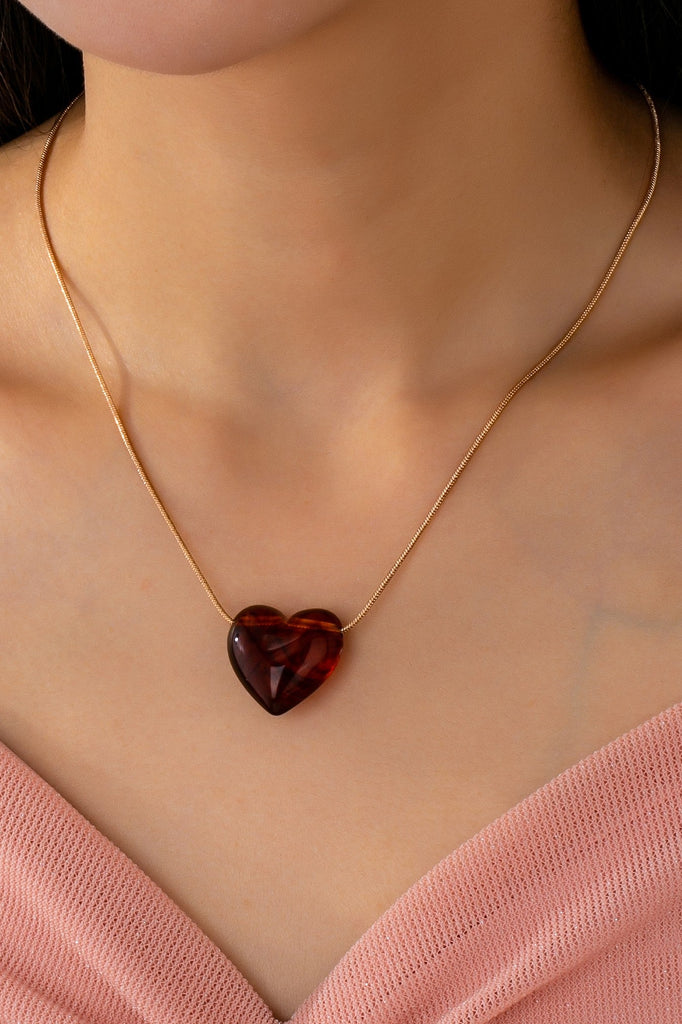 TORQUOISE HEART CHARM PENDANT NECKLACE | 80N92602