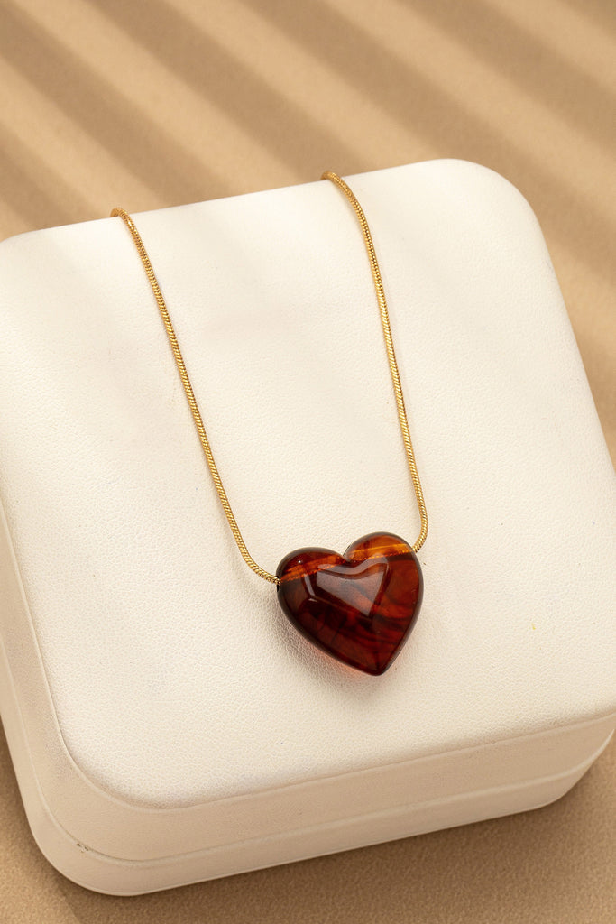 TORQUOISE HEART CHARM PENDANT NECKLACE | 80N92602