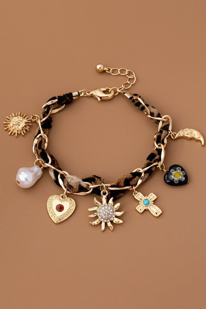 CHARM SCARF BRACELET-CROSS HERT SUNBLAST PEARL | 80B1574