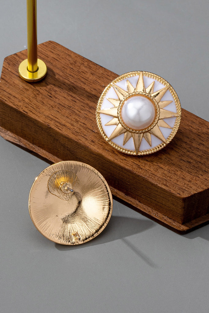 PEARL GOLD SUNBLAST STUD EARRINGS | 80E61531