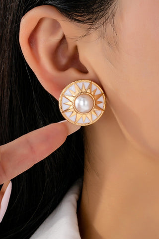 PEARL GOLD SUNBLAST STUD EARRINGS | 80E61531